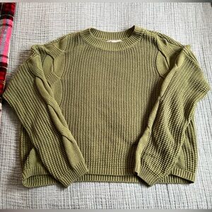 SO Olive Textured Knit Sweater